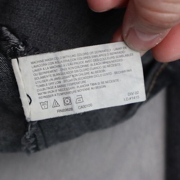 Gloria Vanderbilt Jacket Womens M Black Denim Long Sleeve Two Button Outwear - Picture 8 of 16